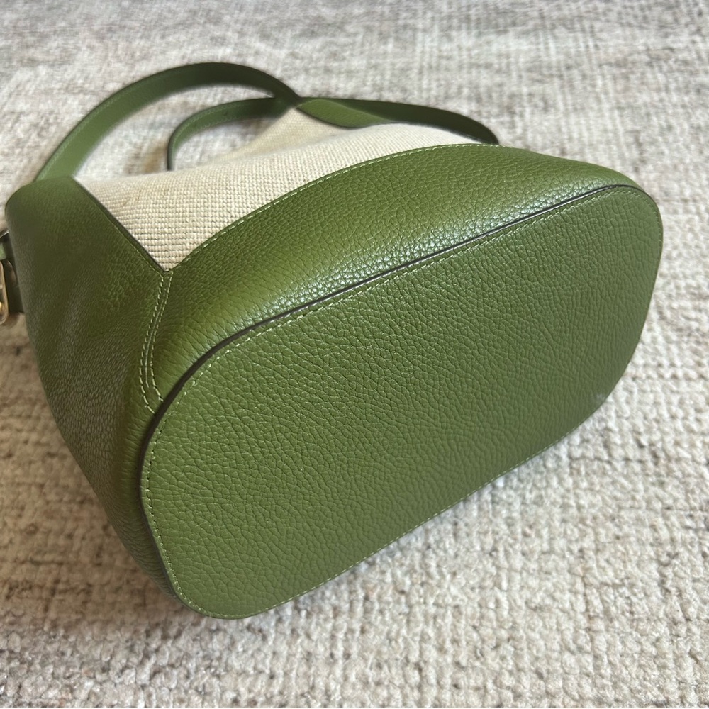 kate spade Olive Green and Cream Leather Shoulder Bag with Matching Wallet - Picture 7 of 9